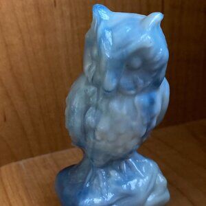Vintage Boyd Glass Owl misty vale slag Glass Figurine 3.5 in